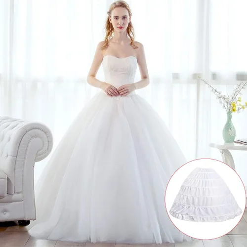 Vista 4 de Falda de aro completa de línea A vestido de novia para vestido de novia de crinoline vestido de baile