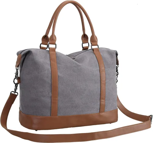 Vista 7 de BLUBOON Bolsas de viaje con cremallera, bolsa de lona para mujer, bolsa de fin de semana para mujer, bolsa de lona para llevar en la bolsa de lona