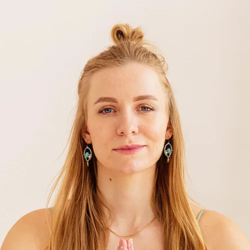 Vista 3 de Aretes estilo bohemio vintage chapados en oro de 14 quilates para mujer