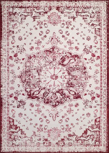 Vista 2 de Woven Trends Alfombra contemporánea y tradicional, medallón vintage 048, extremadamente duradera y resistente a las manchas, elegante con parte Rojo
