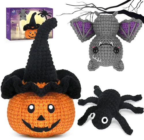 Vista 9 de Kit de ganchillo para principiantes, kit de inicio de ganchillo con tutoriales en video paso a paso, suministros de tejido de ganchillo Amigurumi