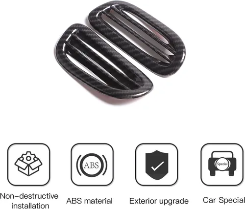 Vista 3 de Marco de salida de aire acondicionado de coche A-Pillar compatible con Chevrolet Corvette C6 2005-2013, salida de aire de coche ABS, accesorios
