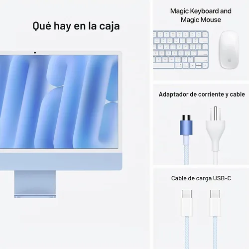Vista 6 de Apple Computadora de escritorio todo en uno iMac 2024 con chip M4 con CPU de 8 núcleos, GPU de 8 núcleos: diseñada para Apple Intelligence, memoria