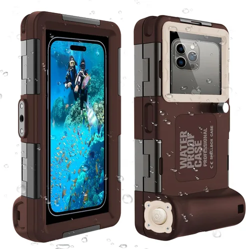 Vista 3 de ShellBox Case Funda de buceo de 2ª generación para iPhone 17/16/15/14/13 Pro Max Plus Air Samsung Galaxy SeriesS25-S20 Ultra, teléfonos universales