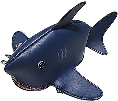 Vista 12 de QZUnique Bolso de hombro de tiburón de dinosaurio para mujer, diseño de animales 3D, con cremallera, bolso cruzado tipo mensajero para niña