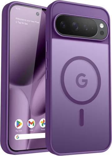 Vista 63 de Funda para teléfono Google Pixel 9 Pro XL, Compatible con Magnético, Protección contra Caídas de Grado Militar Translúcida Mate Resistente a Golpes
