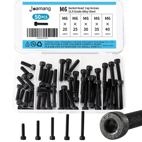 Vista 9 de Tornillos de cabeza de botón M6 x 8 mm, 12 mm, 16 mm, 20 mm, 25 mm, tornillos de cabeza de botón, acero de aleación de grado 10.9, acabado de óxido