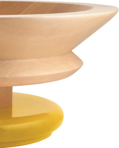 Vista 2 de Alessi Centro de mesa en madera de cal. Pies coloreados, amarillo Colección 100 Valores.