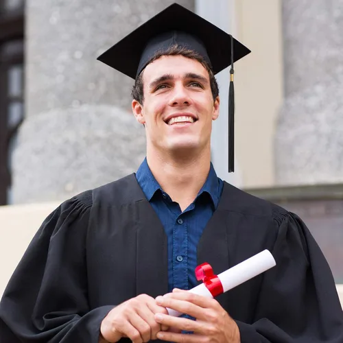 Vista 5 de Geyoga 8 gorras de graduación a granel ajustables para adultos con borla para graduados, accesorios de disfraces, accesorios de fotos