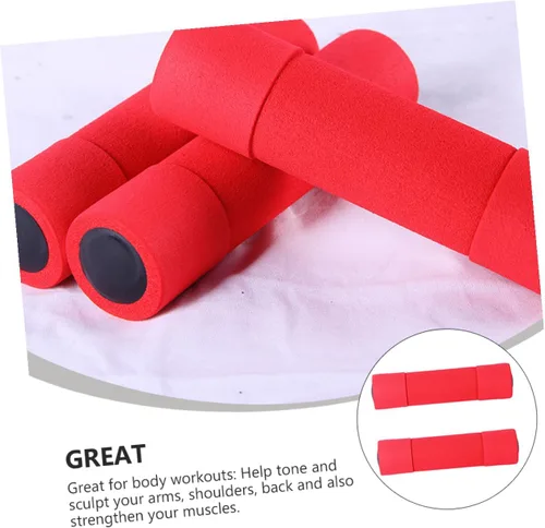 Vista 8 de BESPORTBLE 2 mancuernas cubiertas de espuma, pesas de mano para mujeres, pequeñas y ligeras, para entrenamiento de fuerza y tonificación de brazos