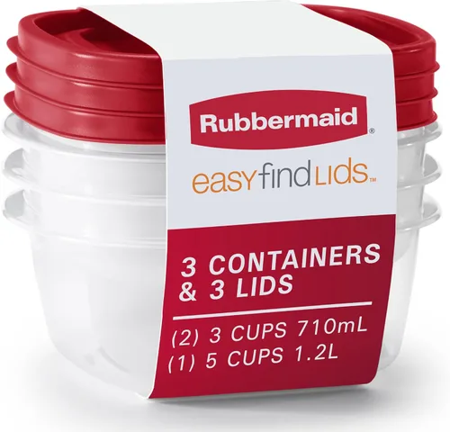 Vista 11 de Rubbermaid EasyFindLids Contenedores de almacenamiento de alimentos en Azul Insignia de Edición Especial, 42 piezas