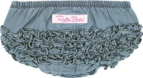 Vista 5 de RuffleButts® Bloomer tejido con volantes para bebé/niñas pequeñas Rosa bebé
