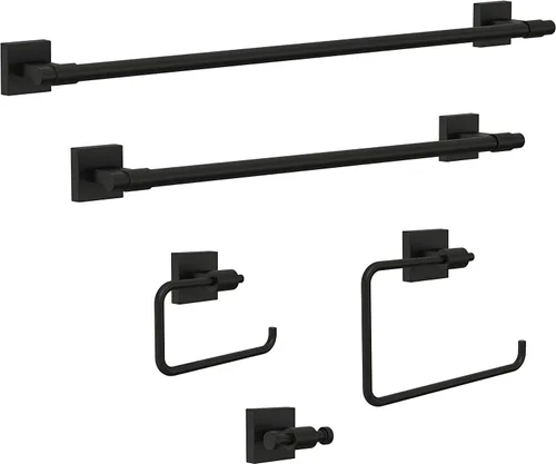 Vista 3 de Franklin Brass Maxted (1-Pack) Ganchos para Toallas Negro Mate Ganchos de Baño Montados en Pared para Batas y Toallas Gancho Portador de Toallas