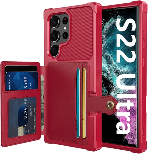 Vista 54 de Funda para Samsung Galaxy S21 Ultra con tarjetero, compatible con soporte magnético para automóvil, resistente a los golpes, resistente, suave, TPU