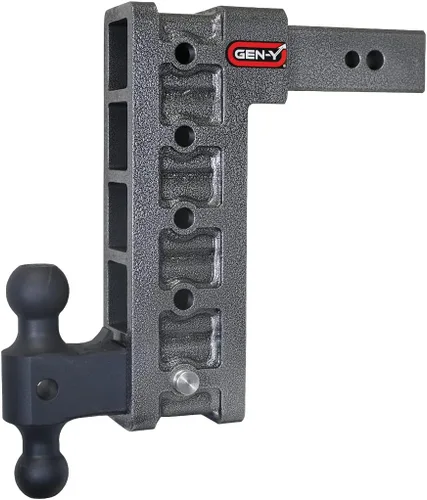 Vista 8 de GEN-Y Hitch Enganche de remolque para receptor de 2.5 pulgadas, caída y elevación de 6 pulgadas con 3 posiciones ajustables, incluye soporte de bola