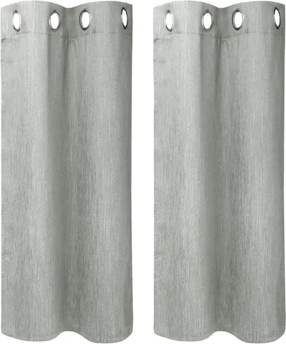 Vista 9 de PiccoCasa Cortinas opacas texturizadas con aspecto de lino para cocina, 2 paneles, reducción de ruido y aislamiento para oscurecer la habitación