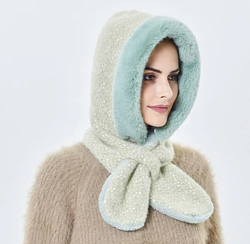 Vista 32 de Gorros de invierno para mujer, pasamontañas, bufanda, para clima frío, conjunto para mujer, gorro con capucha