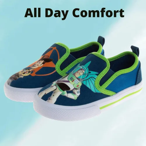Vista 2 de Josmo Mickey Mouse Toy Story Paw Patrol Zapatos Buzz Lightyear Chase Marshall - Tenis de lona para niños pequeños (niños pequeños) (talla 5-12)