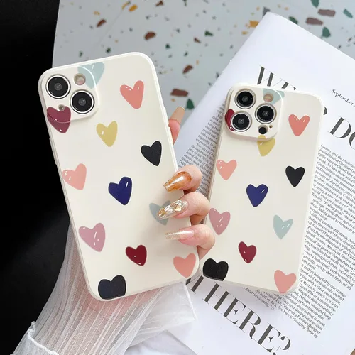 Vista 7 de Funda protectora para iPhone 12 para mujeres y niñas, diseño lindo de silicona suave, protección de cámara con forma de corazón, para iPhone 12