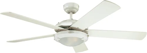 Vista 12 de Westinghouse 7305400 Comet - Ventilador de techo LED, 52 pulgadas, níquel cepillado, vidrio esmerilado Instalación en interiores, luz LED