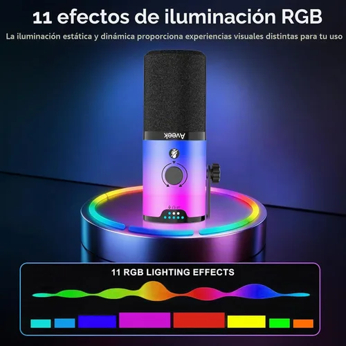 Vista 5 de Aveek Micrófono dinámico USB/XLR con brazo de brazo