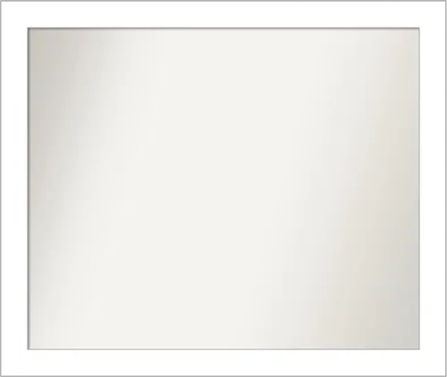 Vista 87 de Amanti Art Espejo de baño blanco para sobre el fregadero, 24 x 26 pulgadas, espejo rectangular blanco y blanco, marco de madera contemporáneo