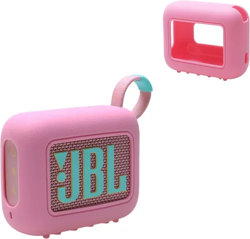 Vista 9 de LTGEM - Funda compatible con altavoces JBL GO 4, silicona suave para altavoces JBL GO 4, color negro