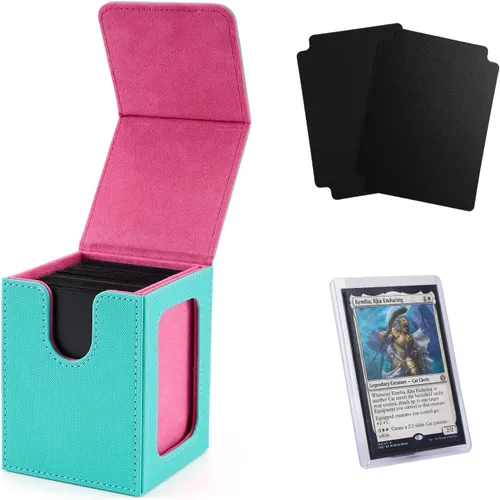 Vista 15 de Venssu MTG Caja de cubierta con pantalla Commander, funda para cartas de ángel para 120 tarjetas de una sola funda, caja de almacenamiento