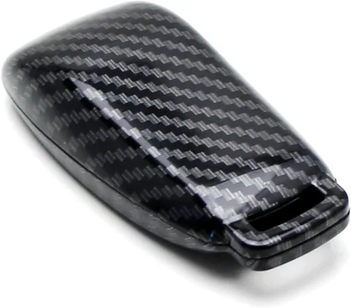 Vista 5 de iJDMTOY Llavero con patrón de fibra de carbono negro brillante compatible con Mercedes Clase E 2017 en adelante, Clase S 2018 en adelante, Clase G