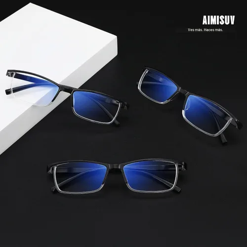 Vista 6 de Reading Glasses for Men, Spring Hinge Readers with Blue Light Blocking Lightweight Comfortable