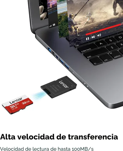 Vista 2 de Lexar Tarjeta de memoria flash microSDHC UHS-I microSDHC de la serie E de 32 GB x1