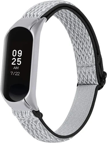 Vista 18 de Mi Band 3 pulsera elástica, 5.3 "-8.3" correa ajustable transpirable suave de nylon banda elástica de reemplazo con marco de metal compatible con Mi