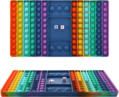 Vista 5 de Pop Games Juguete Sensorial Fidget de Navidad, Juegos de Matemáticas con Tablero Pop para Niños, Juegos Familiares, Juego de Multiplicación