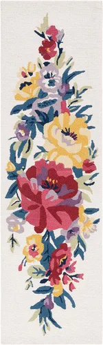 Vista 11 de SAFAVIEH Chelsea Collection - Alfombra de pasillo, 2 pies 3 pulgadas x 8 pies, negro y rosa, hecho a mano, lana floral francesa, ideal para zonas