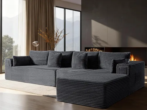 Vista 45 de Sofá modular de gran tamaño de 108 pulgadas, cómodo sofá deshuesado en forma de U para sala de estar, asientos extra profundos, sin montaje, sofá