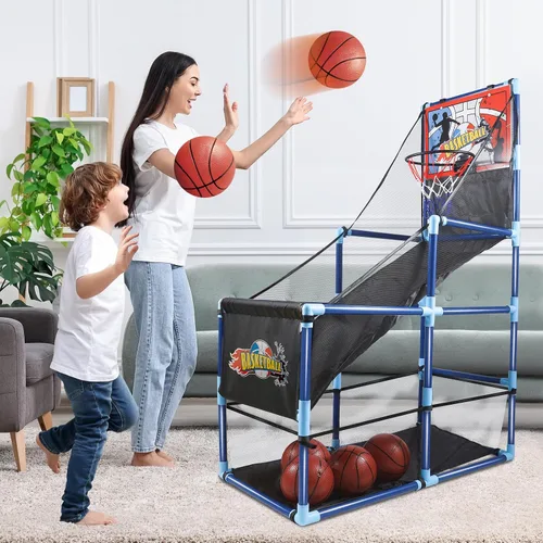 Vista 4 de OCHIDO Juego de baloncesto arcade con 4 pelotas, para niños de 3, 4, 5, 6, 7, 8, 9, 10 años y más, para niños de 3 a 5,6 a 8 años, 8 a 10 años
