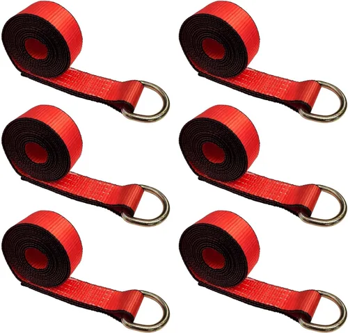 Vista 44 de Mega Cargo Control 1 paquete de correas de lazo de anillo D, amarres de remolque negros de 2 pulgadas para ensamblajes de elevación de ruedas