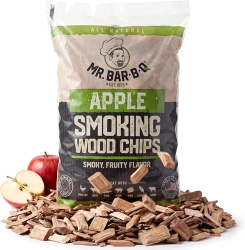 Vista 11 de Mr. Bar-B-Q - Chips de madera para ahumar de madera, paquete de 3 sabores, manzana, mezquite y nogal de Mr. Bar-B-Q, se pueden utilizar en parrilla