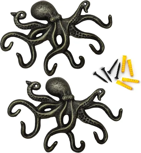 Vista 11 de Soporte para llaves de pared, ganchos de abrigo de pulpo montados en la pared, ganchos para toallas montados en la pared, ganchos para llaves