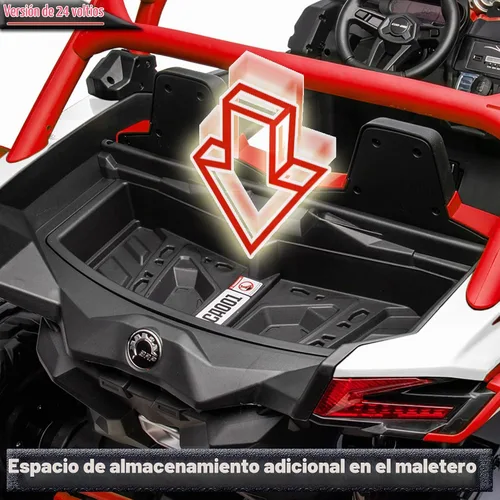 Vista 9 de 24V CAN-AM Maverick X3 con licencia de 2 plazas para niños UTV Rojo