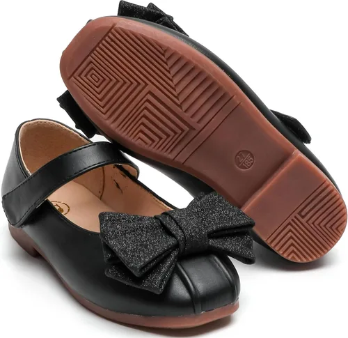 Vista 7 de kkdom Vestido de niña Mary Jane Zapatos planos de ballet para niñas pequeñas, zapatos de princesa, zapatos de fiesta escolar