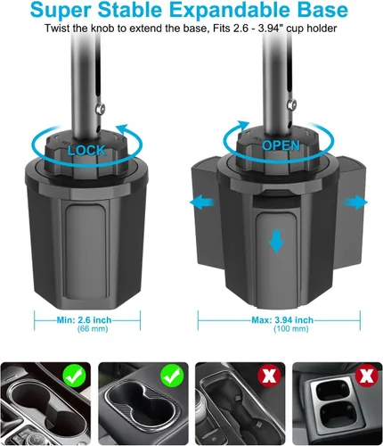 Vista 5 de Soporte para tablet grande para automóvil, soporte de metal ajustable