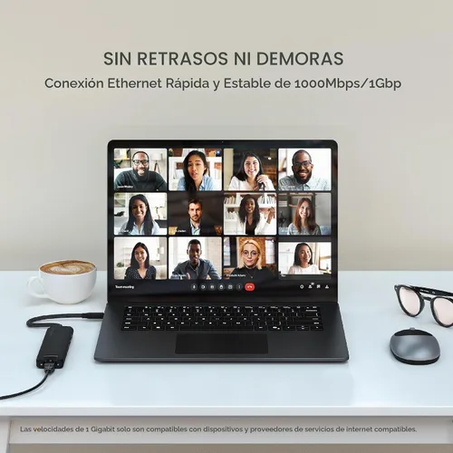 Vista 7 de Satechi Hub USB-C 7 en 1 con Ethernet, HDMI 4K/60Hz, negro Negro - Slim PLUS