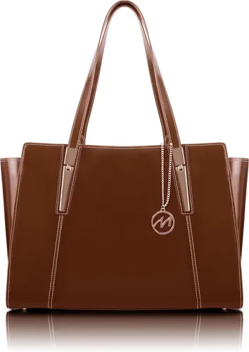Vista 10 de McKlein ALDORA, Leather Ladies' Tote with Tablet Pocket, Laptop Bag for Women Negro