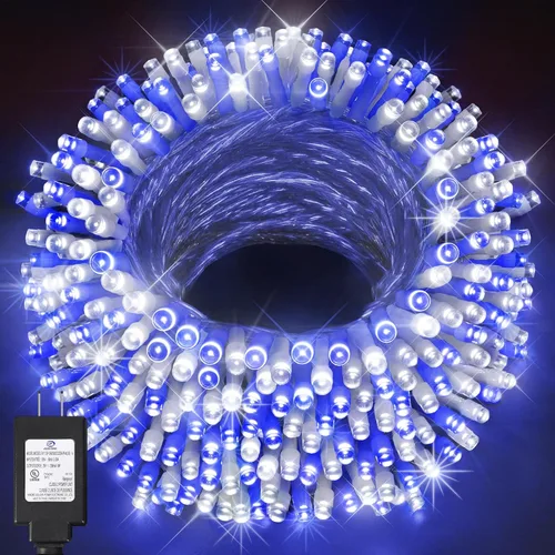Vista 36 de KNONEW Guirnalda de luces de Navidad para interiores, 60 pies, 180 luces LED impermeables para exteriores, 8 modos de iluminación, función