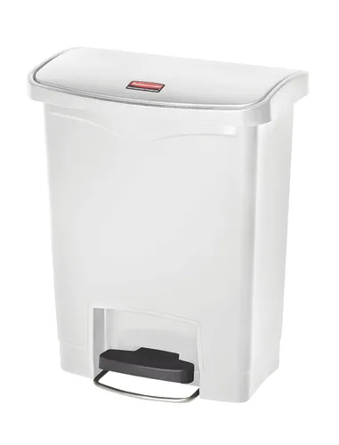 Vista 34 de Rubbermaid Commercial Products - Bote de basura Streamline Slim con pedal Papelera de plástico, 4 galones (15 litros), color rojo, con manos