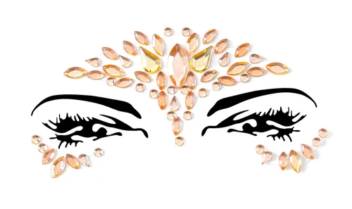 Vista 6 de FACEGEM LONDON Gemas Faciales Adhesivas con Purpurina Calcomanía de Tatuaje de Joyas Gemas de Festival Fiesta Rave Maquillaje Corporal 100 PIEZAS