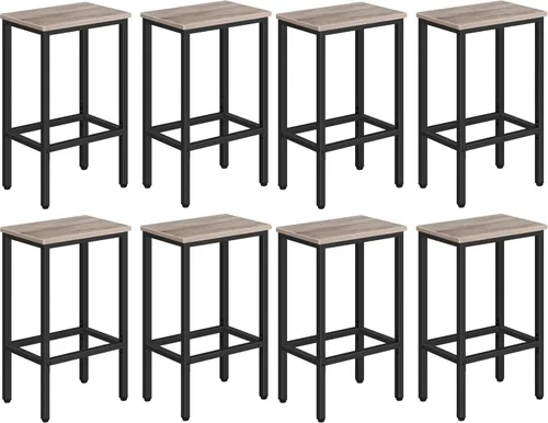 Vista 16 de MAHANCRIS Taburetes de bar, juego de 2 sillas de bar con reposapiés, taburetes de comedor de 2 piezas, 25.8 pulgadas de altura, taburetes de bar