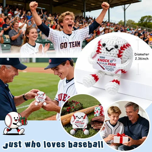 Vista 4 de Divertidos regalos de béisbol para niños y hombres, accesorios de pelotas de béisbol geniales, adornos de Navidad para jugadores amantes