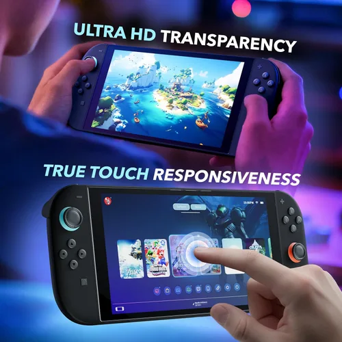 Vista 4 de Paquete de 2 protectores de pantalla para Nintendo Switch 2 (2025) con bandeja de alineación de fácil ajuste, ultra HD transparente y antiarañazos